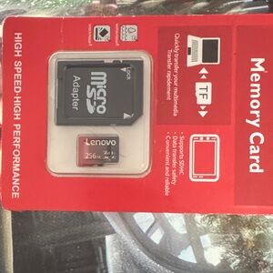 Lenovo Black and Red 256GB Micro SD Card with Adapter